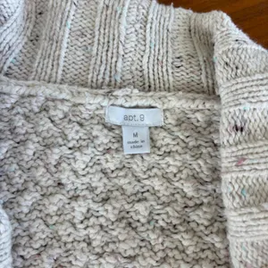 Apt 9 Cardigan Sweater M Cream Cable Knit Ribbon Tie Front Coquette Cozy Cottage thumbnail 8