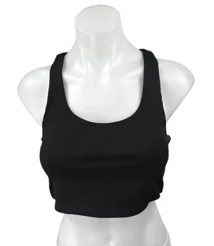 Quince Black Sleeveless Racerback Cami Yoga Gym Sports Bra Crop Tank Top Size M thumbnail 1
