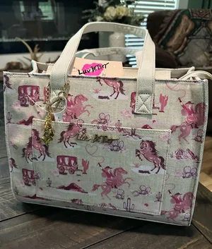 VIRAL Betsey Johnson pink horse rodeo western bag thumbnail 1