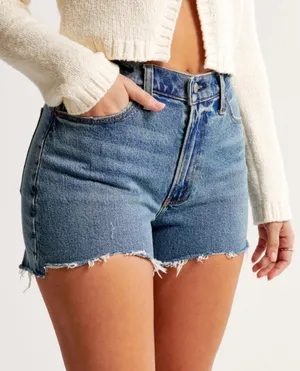 Abercrombie & Fitch curve love mom shorts 4” size 32/14 thumbnail 1