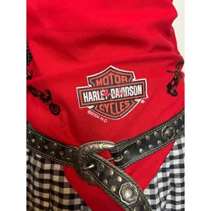 2004 Harley Davidson Lady Rider Bandana Red Tribal Motorcycle Y2K Biker Scarf thumbnail 3