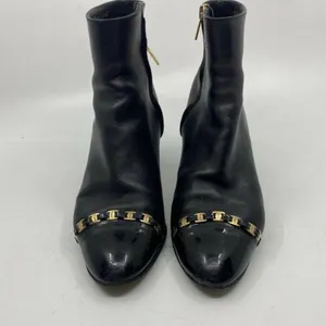 Msrp$730 SALVATORE FERRAGAMO Booties W/ Gold signa thumbnail 2