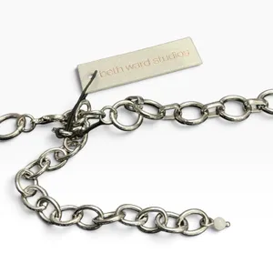 Beth Ward Studios Daisy Flower Chain Belt Silver Black Boho 40"‎ NEW thumbnail 3