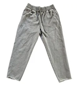 Zara‎ -172 Women's Grey Denim Joggers Raw Hem Size Medium thumbnail 1