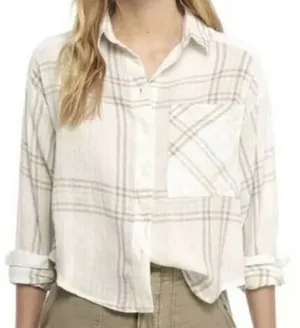Free People Cropped Cutie Plaid Shirt thumbnail 1