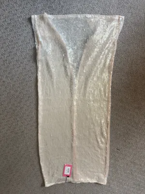 Edikted Riki Sheer Sequin Maxi Skirt in Light Pink thumbnail 3