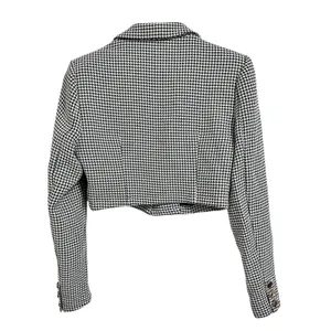 En Creme Women's Cropped Blazer‎ Houndstooth Print size Small thumbnail 5