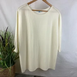 Antonio Melani Wool Blend Ivory Half Sleeve Light Weight Oversize Fit Sweater S thumbnail 2