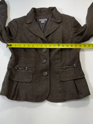 Ann Taylor Brown Tailored Wool Blend Blazer Size 10 thumbnail 4