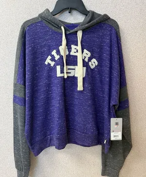 Colosseum Women Size XL LSU Tiger’s pullover hoodie‎ purple thumbnail 1