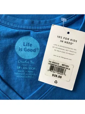 Life is Good Womens Crusher Tee Shirt Classic Fit Lounge Chair V Neck Blue XS thumbnail 3