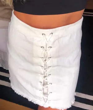 These Three Boutique White Denim Skirt thumbnail 3