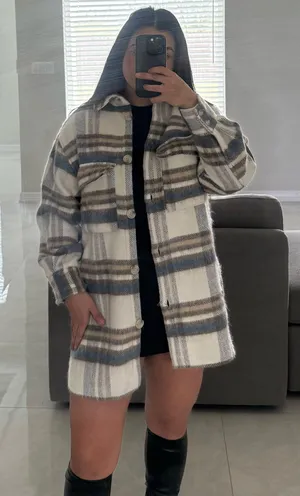 H&M Coat Long Wool Blend Grey thumbnail 1