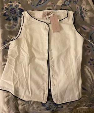 Linen Vest White thumbnail 1