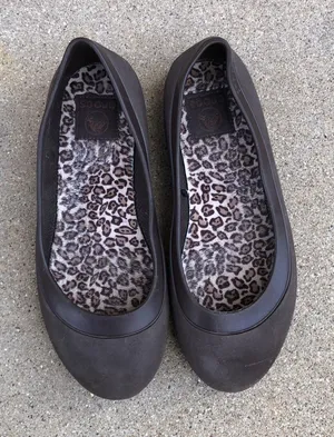 Crocs MAMMOTH LEOPARD Brown Ballet Flats Slip On Shoes Loafers Round Toe Women Sz 7 thumbnail 1