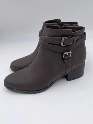 Naturalizer Kallista Bootie Size 7.5 Chocolate Brown Faux Leather Block Heel thumbnail 6