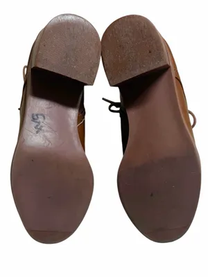 LOFT Brown Lace Up Vegan Leather Block Heel Boots Size 5.5 thumbnail 5