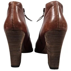 Stuart Weitzman Demigran‎ Leather Ankle Boots Block Heel Booties Women's Shoes thumbnail 6