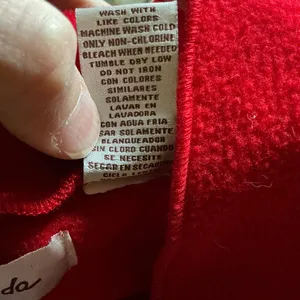 Vintage 90s Red Fleece Cape Jacket Le Moda Oversized Shawl Collar Poncho Coat thumbnail 4