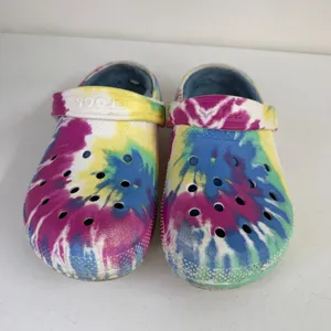 Crocs adult tie dye blue‎ faux fur lined slip on lounge comfy casual shoes 6 thumbnail 2