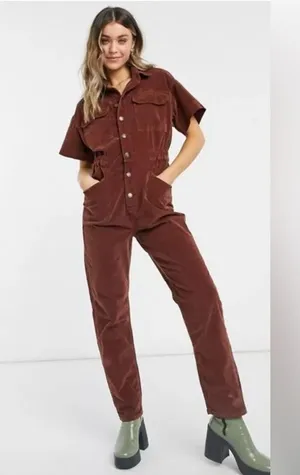 FREE PEOPLE Marci Cord One Piece in Gingerbread Small thumbnail 4