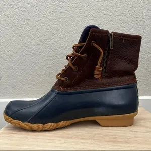 Sperry Saltwater Brown & Blue‎ Duck Boots 10 thumbnail 10