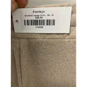 NWT Finnleys Brushed Lounge Pants MEDIUM Beige Wide Leg Elastic Waist Casual thumbnail 4