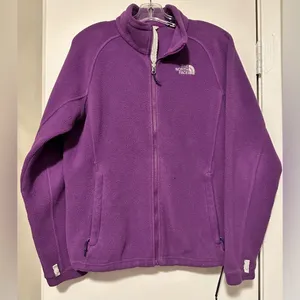 North Face purple full zip fleece jacket size L thumbnail 1