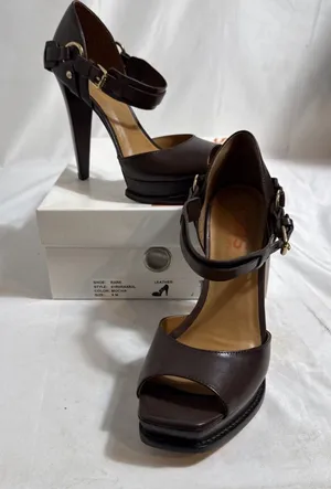 Michael Kors Rare Shoes Womens 8 Mocha Brown Fashion 4” Heels Dress In Box thumbnail 1