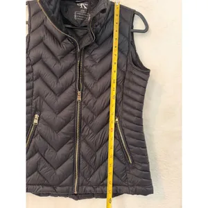 Calvin Klein Womens Black Chevron Quilted Premium Down‎ Puffer Vest PFJOSM7011 S thumbnail 3