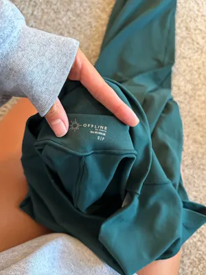 Offline by aerie Real Me Dark Green Track Joggers SZ Small thumbnail 4