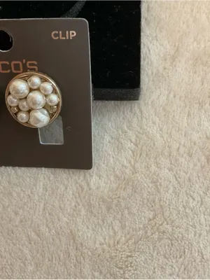 Chico's Gold-Tone Cluster Pearl Clip-On Earrings in White thumbnail 3
