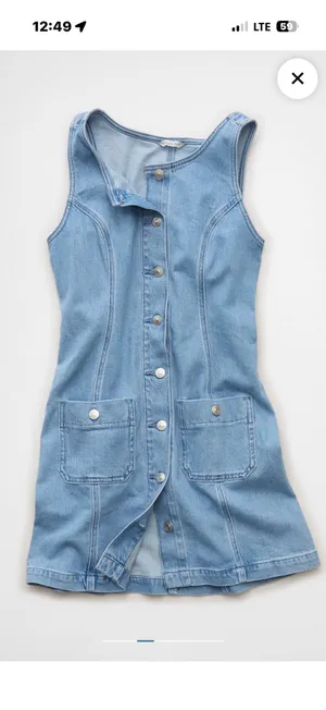 American Eagle NWOT Denim Pinafore Mini Dress thumbnail 2