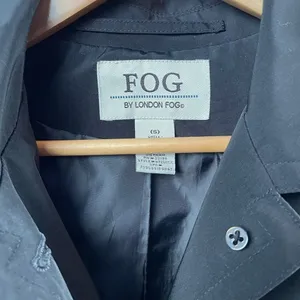 Fog by London Fog‎ Belted Removable Hooded Trench Coat in Black Size Small thumbnail 4