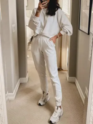 Lululemon Brushed Softstreme Ribbed High-Rise Jogger White Opal thumbnail 2