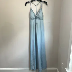 Guess‎ Blue Denim Maxi Dress Size XS Spaghetti Strap Summer Boho Festival thumbnail 2