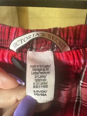 Victoria’s Secret Red Plaid Flannel Lace Trim Pajama Pants Size Small thumbnail 4