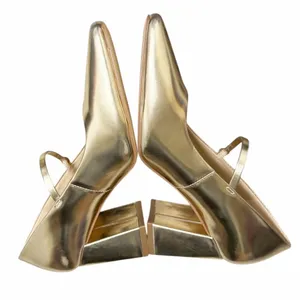 MARC FISHER Vanderly Mary Jane Pumps Heels Gold 6.5 thumbnail 5