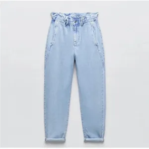 ZARA Women's Size 10 Ultra‎ High Waisted Paper Bag 90's Y2K Barrel Denim Jeans thumbnail 3