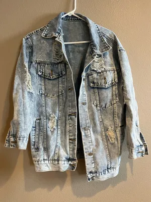 Boutique Jean Jacket Distressed thumbnail 1