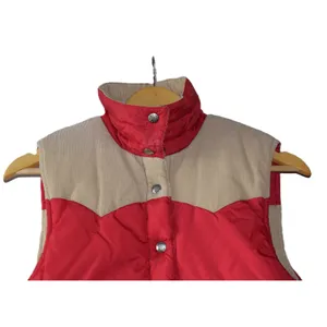 Roxy Reversible Puffer Vest Women Red Tan Excellent Western Corduroy Quilted thumbnail 11