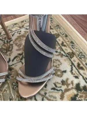 Steve Madden Sweetest Copper and Rhinestone Formal Wedding High Stiletto heels thumbnail 10