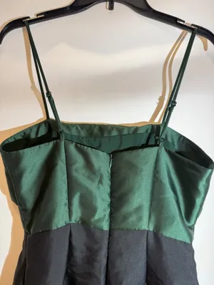 Hutch Serena Bow Emerald Green Black Satin Colorblock Tie Bustier Mini Dress 4 thumbnail 10