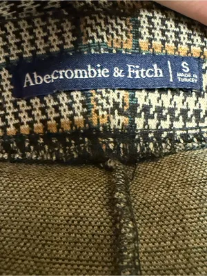 Abercrombie 70s Retro Plaid Flare Pants Vintage Revival Pull On Knit Trousers S thumbnail 5
