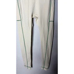 SET Active Courtside Volley Leggings in a cream green stitching sz S thumbnail 5