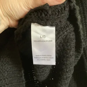 Ardene Black Rib Knit Distressed Ripped Hem Long Sleeve Sweater #Br thumbnail 3