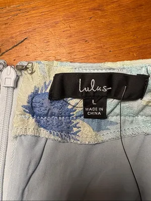 Lulu's Light Blue & Cream Sunflower Ruffle Mini Skirt thumbnail 4