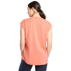 Athleta Avenue Tee Top Island Coral V-Neck Short Sleeve 657842 Womens Medium thumbnail 2