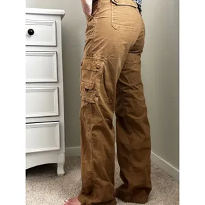 American Eagle Womens Cargo Pants Brown High Waist Stretch Straight Leg Size 000 thumbnail 2