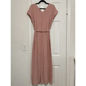 Splendid Collection Evian V-Neck Maxi Dress Dusty Rose Belted Pockets Small thumbnail 5